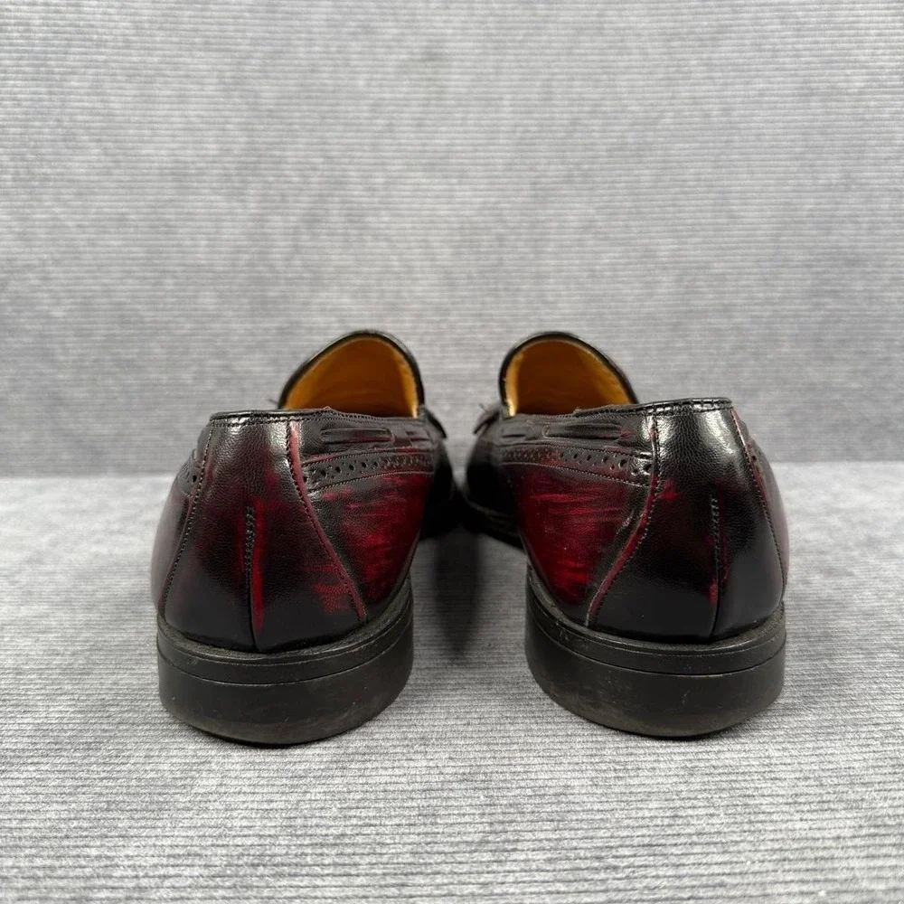Johnston‎ & Murphy Mens Burgundy Wingtip Tassel Kiltie Loafers Dress Shoes 9 M